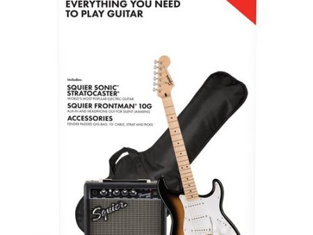 Pack Guitarra Elétrica Sonic Stratocaster 2TS 10G Squier on Sale