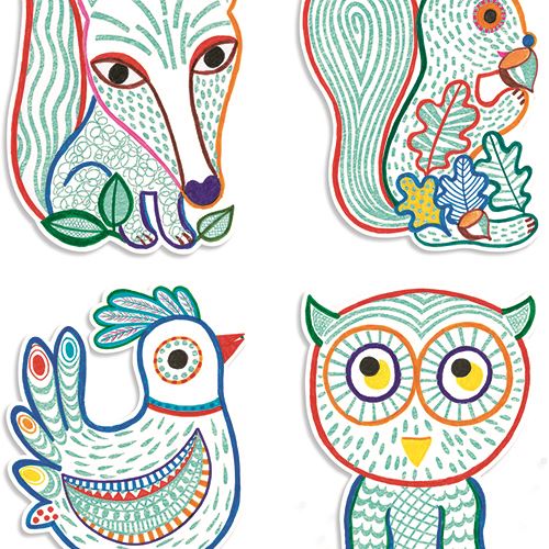 Animais da Floresta para Colorir Djeco - Nature & Découvertes Fashion